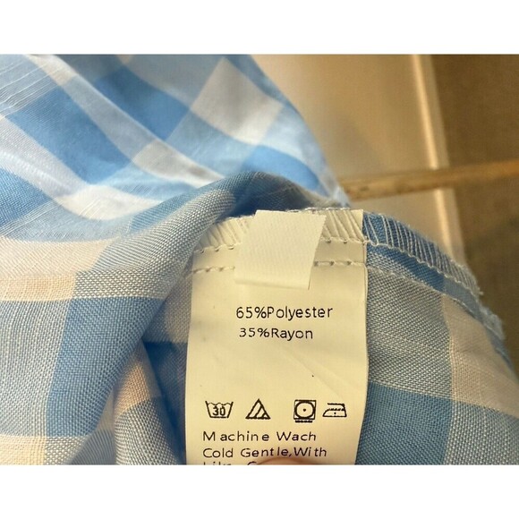 MISS SPARKLING fluter square neck mini ruffle blue gingham dress size Xl - Picture 11 of 12